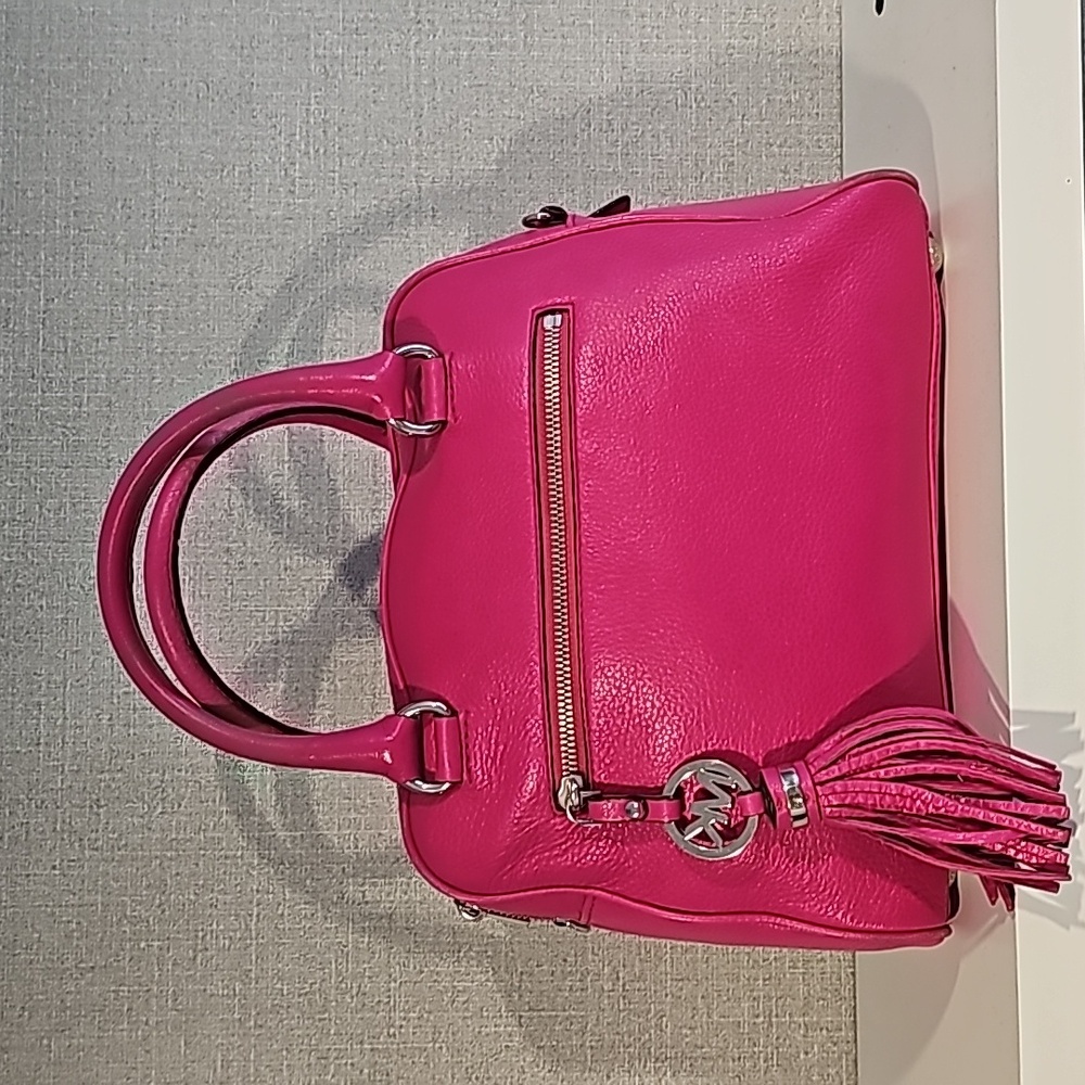 Michael Kors raspberry leather satchel